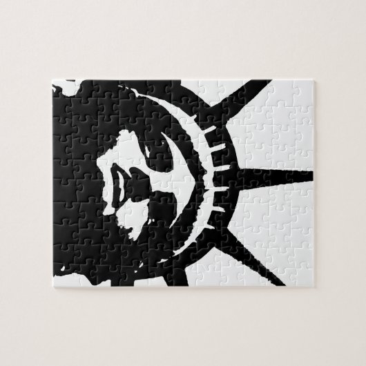 Zwarte en witte Pop Kunstbeeld Vrijheid Legpuzzel (Horizontaal)