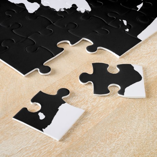 Zwarte en witte Pop Kunstbeeld Vrijheid Legpuzzel (Zijkant)