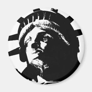 Zwarte en witte Pop Kunstbeeld Vrijheid Magneet