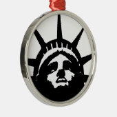 Zwarte en witte Pop Kunstbeeld Vrijheid Metalen Ornament (Rechts)