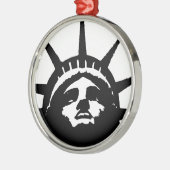 Zwarte en witte Pop Kunstbeeld Vrijheid Metalen Ornament (Links)