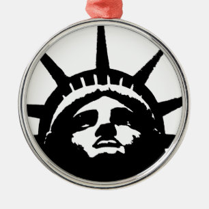 Zwarte en witte Pop Kunstbeeld Vrijheid Metalen Ornament