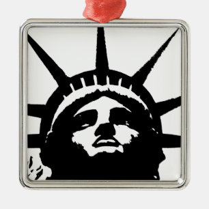 Zwarte en witte Pop Kunstbeeld Vrijheid Metalen Ornament