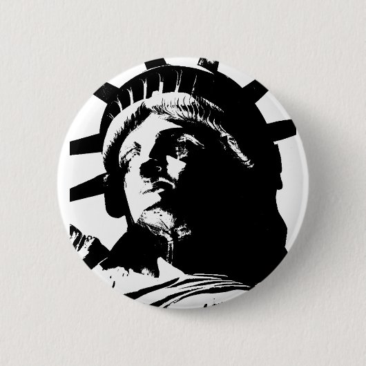 Zwarte en witte Pop Kunstbeeld Vrijheid Ronde Button 5,7 Cm (Voorkant)