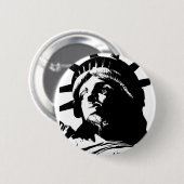 Zwarte en witte Pop Kunstbeeld Vrijheid Ronde Button 5,7 Cm (Voorkant /achterkant)