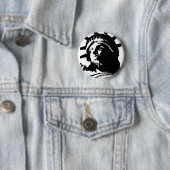 Zwarte en witte Pop Kunstbeeld Vrijheid Ronde Button 5,7 Cm (In situ)