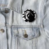 Zwarte en witte Pop Kunstbeeld Vrijheid Ronde Button 5,7 Cm (In situ)