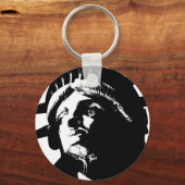 Zwarte en witte Pop Kunstbeeld Vrijheid Sleutelhanger (Voorkant)
