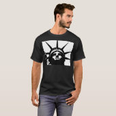 Zwarte en witte Pop Kunstbeeld Vrijheid T-shirt (Voorkant volledig)