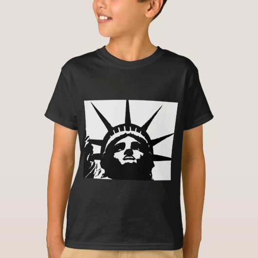 Zwarte en witte Pop Kunstbeeld Vrijheid T-shirt (Voorkant)