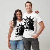 Zwarte en witte Pop Kunstbeeld Vrijheid T-shirt (Unisex)