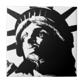 Zwarte en witte Pop Kunstbeeld Vrijheid Tegeltje (Voorkant)