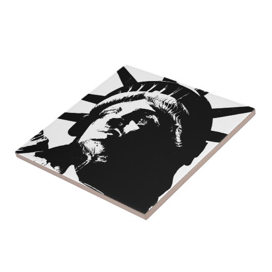 Zwarte en witte Pop Kunstbeeld Vrijheid Tegeltje (Zijkant)