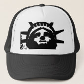 Zwarte en witte Pop Kunstbeeld Vrijheid Trucker Pet (Voorkant)