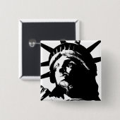 Zwarte en witte Pop Kunstbeeld Vrijheid Vierkante Button 5,1 Cm (Voorkant /achterkant)