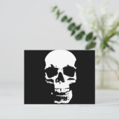 Zwarte en witte Pop Kunstschedel Briefkaart (Staand voorkant)