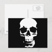 Zwarte en witte Pop Kunstschedel Briefkaart (Voorkant / Achterkant)