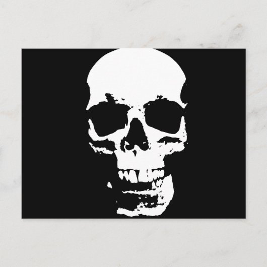 Zwarte en witte Pop Kunstschedel Briefkaart (Voorkant)