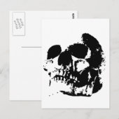 Zwarte en witte Pop Kunstschedel Briefkaart (Voorkant / Achterkant)