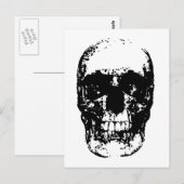 Zwarte en witte Pop Kunstschedel Briefkaart (Voorkant / Achterkant)
