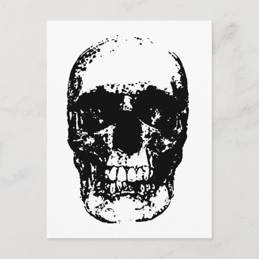 Zwarte en witte Pop Kunstschedel Briefkaart (Voorkant)