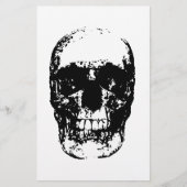 Zwarte en witte Pop Kunstschedel Briefpapier (Voorkant)