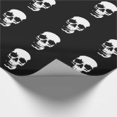Zwarte en witte Pop Kunstschedel Cadeaupapier (Hoek)