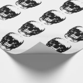 Zwarte en witte Pop Kunstschedel Cadeaupapier (Hoek)