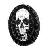 Zwarte en witte Pop Kunstschedel Dartbord (Voorkant Rechts)
