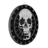 Zwarte en witte Pop Kunstschedel Dartbord (Voorkant Links)