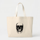 Zwarte en witte Pop Kunstschedel Grote Tote Bag (Voorkant)