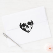 Zwarte en witte Pop Kunstschedel Hart Sticker (Envelop)