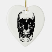 Zwarte en witte Pop Kunstschedel Keramisch Ornament (Rechts)