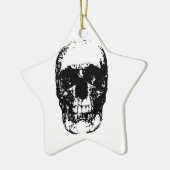 Zwarte en witte Pop Kunstschedel Keramisch Ornament (Links)