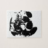 Zwarte en witte Pop Kunstschedel Legpuzzel (Horizontaal)