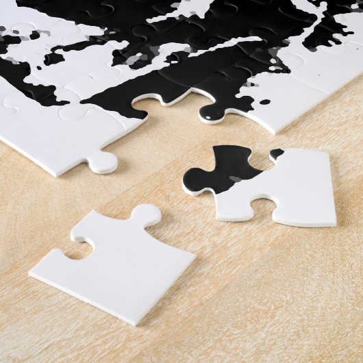 Zwarte en witte Pop Kunstschedel Legpuzzel (Zijkant)