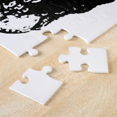 Zwarte en witte Pop Kunstschedel Legpuzzel (Zijkant)