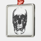 Zwarte en witte Pop Kunstschedel Metalen Ornament (Links)