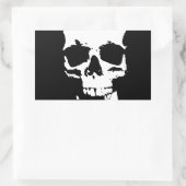 Zwarte en witte Pop Kunstschedel Rechthoekige Sticker (Tas)