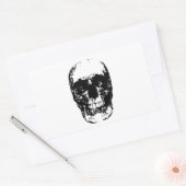 Zwarte en witte Pop Kunstschedel Rechthoekige Sticker (Envelop)