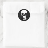 Zwarte en witte Pop Kunstschedel Ronde Sticker (Tas)