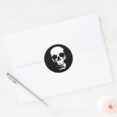 Zwarte en witte Pop Kunstschedel Ronde Sticker (Envelop)