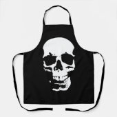 Zwarte en witte Pop Kunstschedel Schort (Voorkant)