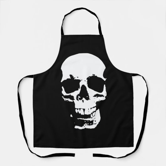 Zwarte en witte Pop Kunstschedel Schort (Voorkant)
