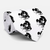 Zwarte en witte Pop Kunstschedel Stropdas (Opgerold)