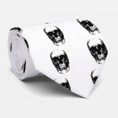 Zwarte en witte Pop Kunstschedel Stropdas (Opgerold)