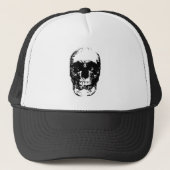 Zwarte en witte Pop Kunstschedel Trucker Pet (Voorkant)