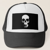 Zwarte en witte Pop Kunstschedel Trucker Pet (Voorkant)