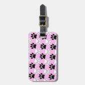 Zwarte En Witte Poten Met Stress-effect Op Roze Ac Bagagelabel (Voorkant verticaal)