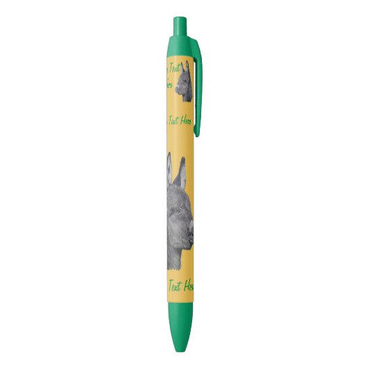 zwarte en witte potloodtekening schattige ezel inkt pen (Achterkant (Verticaal))
